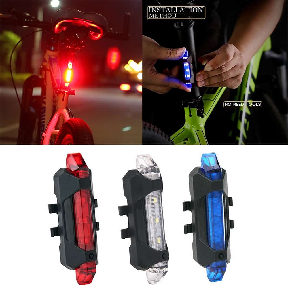 Bicycle Tail Light LED Rechargeable Battery